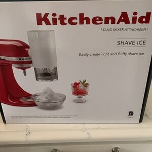 KitchenAid Bold Red Mixer with Shave Ice Accessory